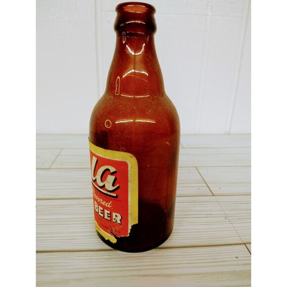 VTG R-La Root Beer 12oz Soda Bottle - Ace Bottling - Paper Label - RARE ^ - Picture 3 of 13